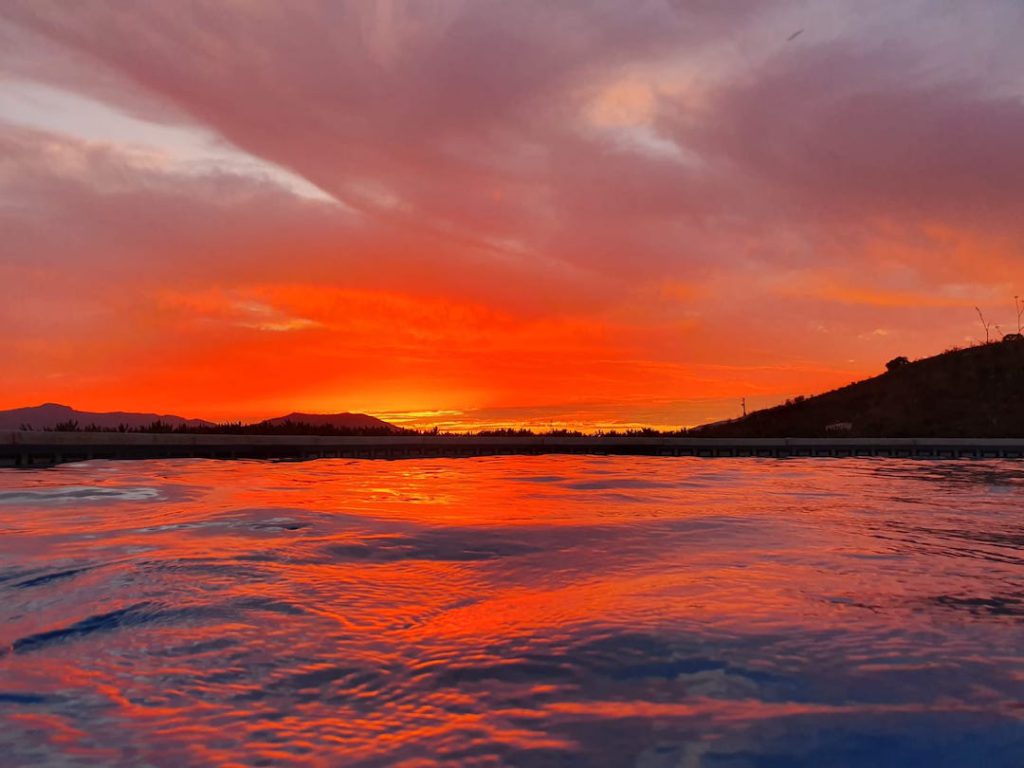 sun set at Finca Las Nuevas