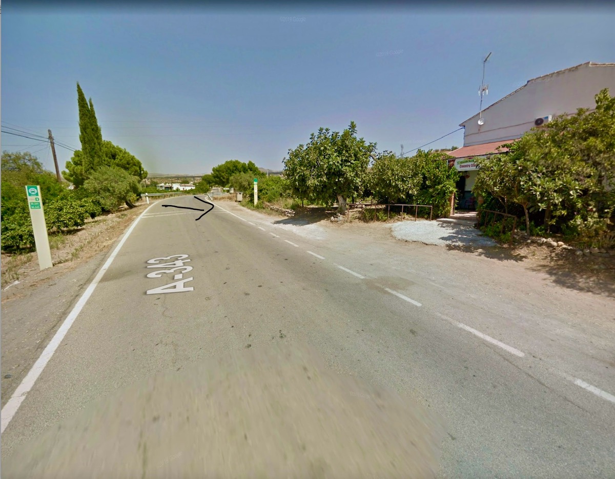 road to Finca Las Nuevas from Álora